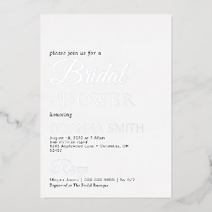 Fête des mariées Real Argent Foil Invitation