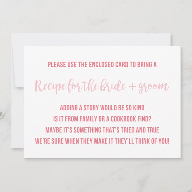 Fête des mariées Recette Carte Dire Invitation Ins (Devant)