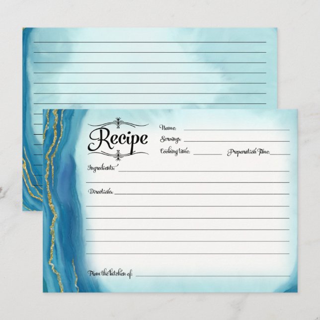 Fête des mariées Recette Carte Moderne Simple Géod (Devant / Derrière)