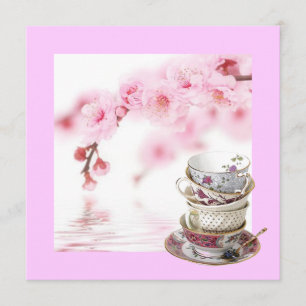 Fête des mariées rose Floral Tea Party Invitation