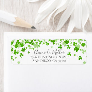 Fête des mariées shamrock Adresse de retour Étique