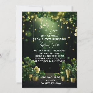 Fête des mariées St. Patricks Invitation verte