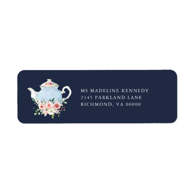 Fête des mariées Tea Elegant Blush Floral Gold Ret (Devant)