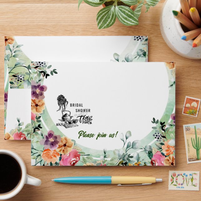 Fête des mariées Tea Party Enveloppe personnalisée (Desk)