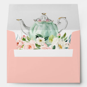 Fête des mariées Tea Party Enveloppes florales ros