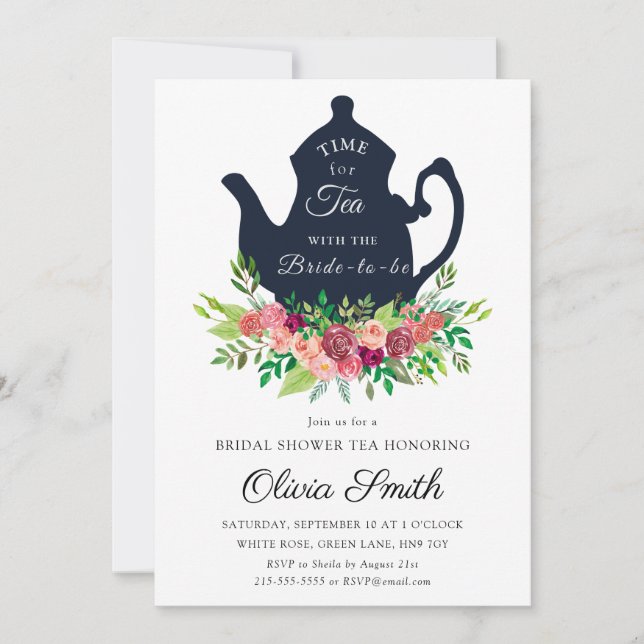 Fête des mariées Tea Party Invitation (Devant)
