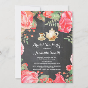 Fête des mariées Tea Party Invitation Floral