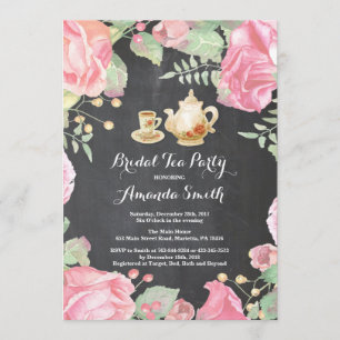 Fête des mariées Tea Party Invitation Floral