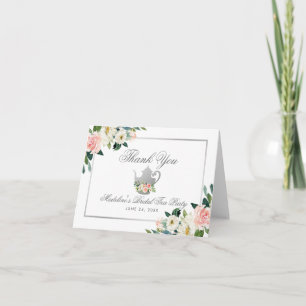 Fête des mariées Tea Party Merci Rose Florale Note