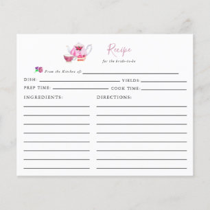 Fête des mariées Tea Party Recette Carte Rose Dust