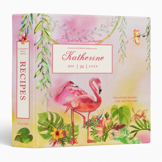 Fête des mariées Tropical Cookbook 3 Ring Classeur (Devant/Côté)