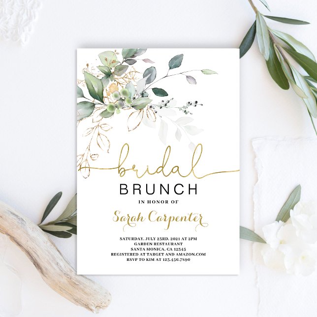 Fête des mariées verdoyante Brunch invitation (Créateur téléchargé)