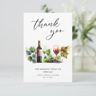 Fête des mariées Vin Carte de remerciements à thèm