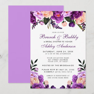 Fête des mariées violet Invitation de Brunch V