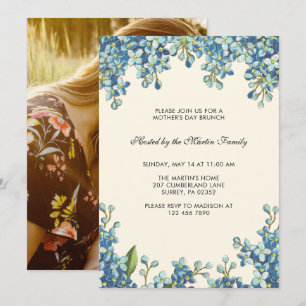 Fête des mères botaniques Brunch Photo Invitation