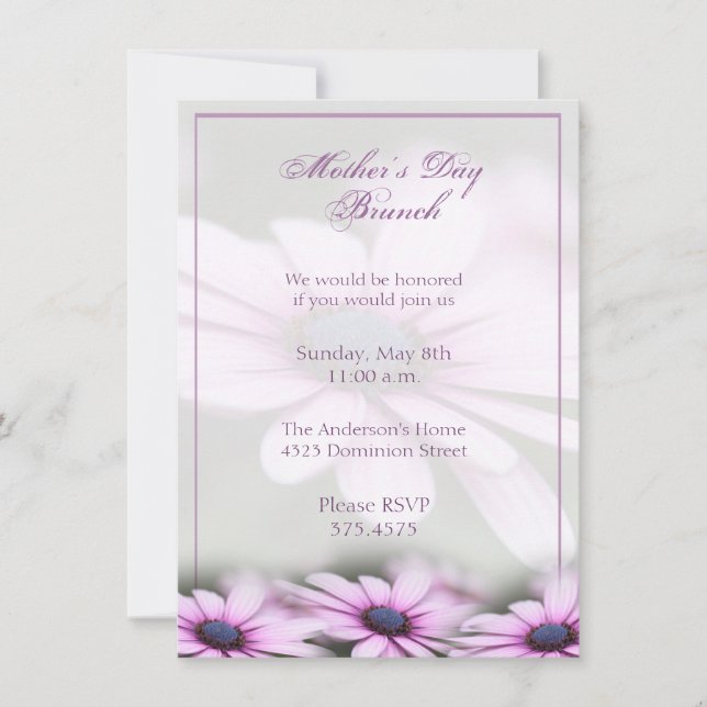 Fête des mères Brunch Daisy Invitation (Devant)