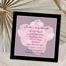 Fête des mères Brunch Invitation Rose rose