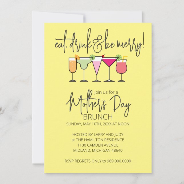 Fête des mères Brunch Invitations (Devant)