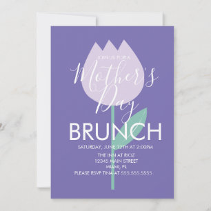 Fête des mères Brunch Tulip Floral Invitation