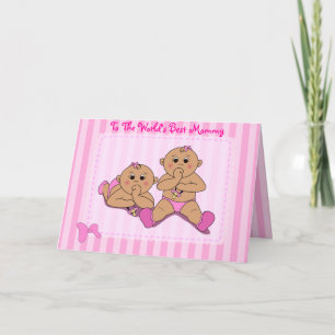 Fête des Mères - Carte bébé jumelle