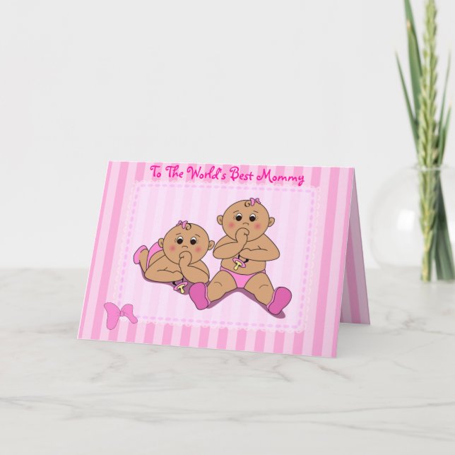 Fête des Mères - Carte bébé jumelle (Devant)
