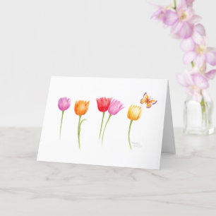 Fête des mères Carte des tulipes de couleur chréti