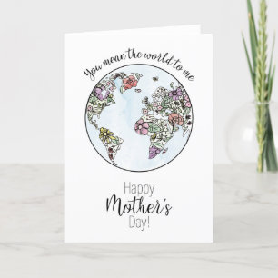 Fête des mères Carte du monde pour moi