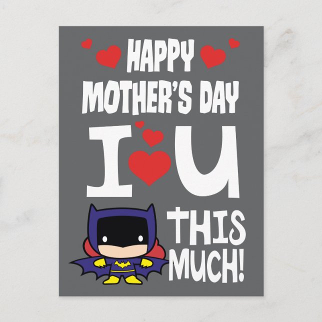 Fête des mères de batgirl | Je t'aime cette carte  (Devant)