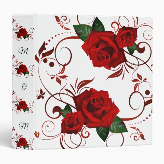 Fête des Mères de la Rose rouge Classeur (Devant/Côté)