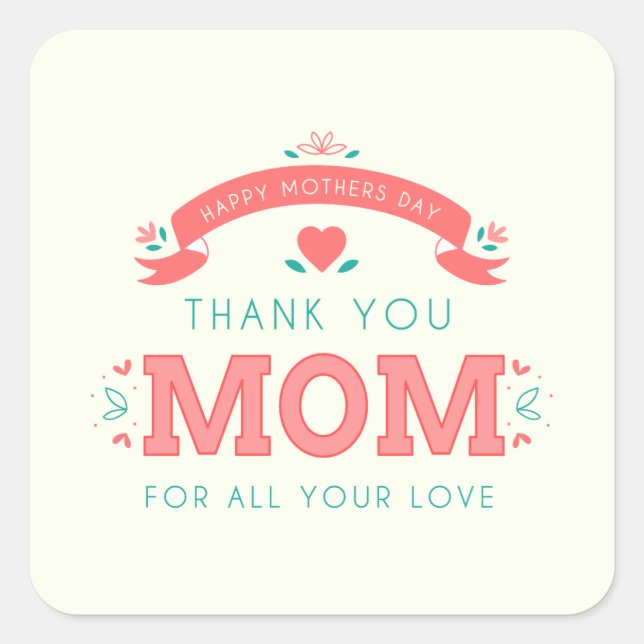 Fête des mères du Merci simple | Sticker (Devant)