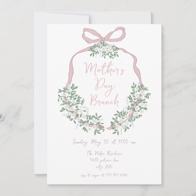 Fête des mères Fête des mères Invitation à Brunch (Devant)