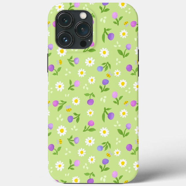 Fête des mères fleurs et abeilles florales Coques  (Verso)