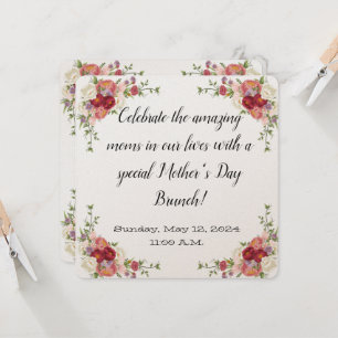 Fête des mères florales Brunch Invitation