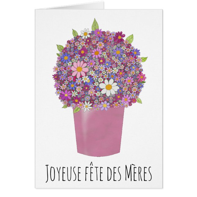 Fête des mères françaises Bouquet rose de fleurs (Devant)