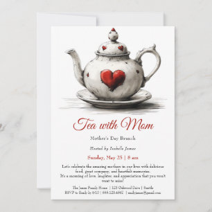 Fête des Mères Invitation Brunch - Thé avec maman