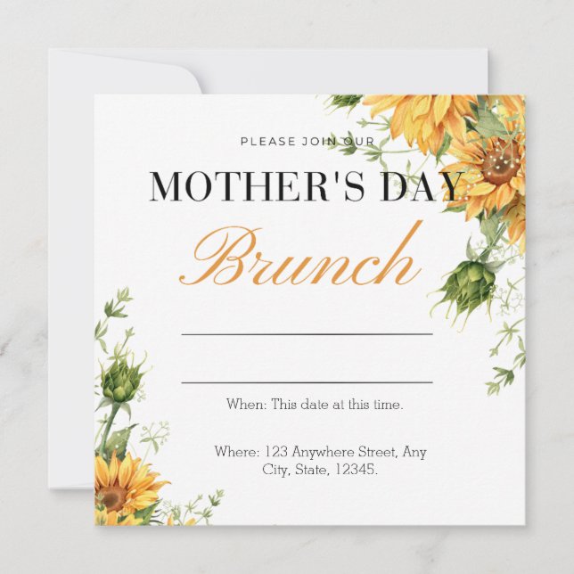 Fête des mères Invitation de brunch (Devant)