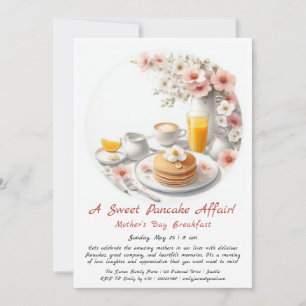 Fête des mères Invitation pour le petit-déjeuner -