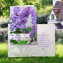 Fête des mères Lilacs violet Message Message Carte