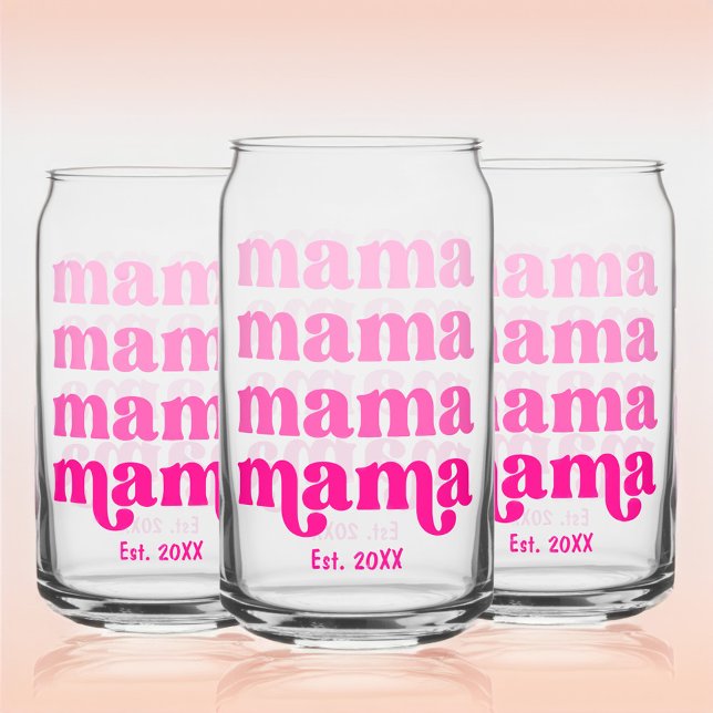 Fête des Mères Mama rose moderne élégant élégant (Mother's Day Mama Pink Modern Elegant Stylish Can Glass)