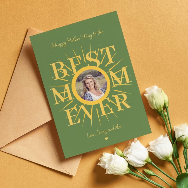 Fête des mères photo meilleure maman jamais carte  (Créateur téléchargé)