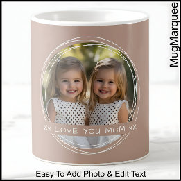 Fête des mères Photo & Message Mug Brown C88
