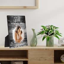 Fête des mères rustique Plaque photo