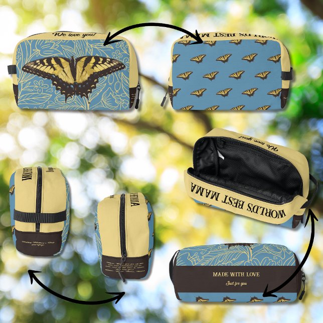 Fête des mères Sac cosmétique à papillon jaune (Créateur téléchargé)