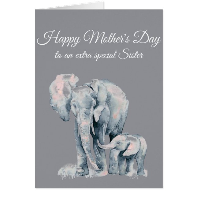 Fête des mères Soeur Aimer Eléphants (Devant)