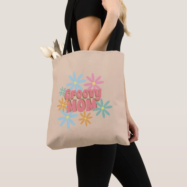Fête des mères super Maman Sac fourre-tout floral (De près)