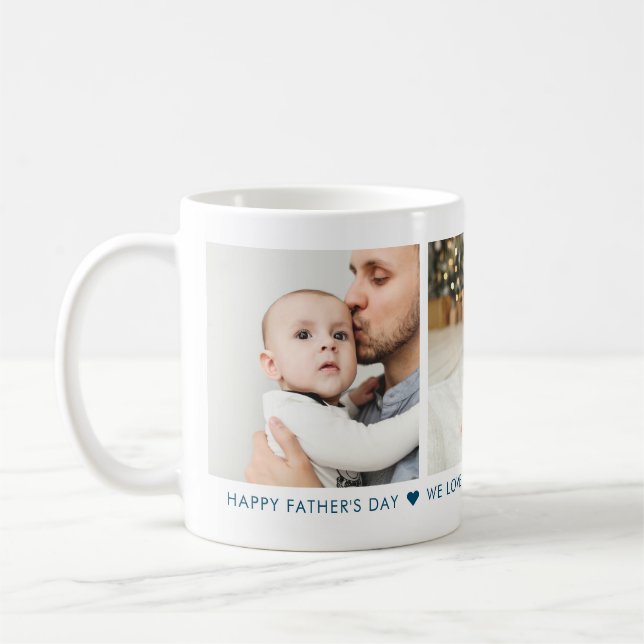 Fête des pères 3 Photo Café Mug personnalisé (Gauche)