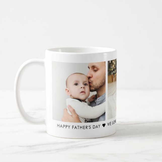 Fête des pères 3 Photo Café Mug personnalisé (Gauche)