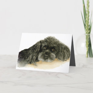 Fête des pères avec carte Poodle Dog