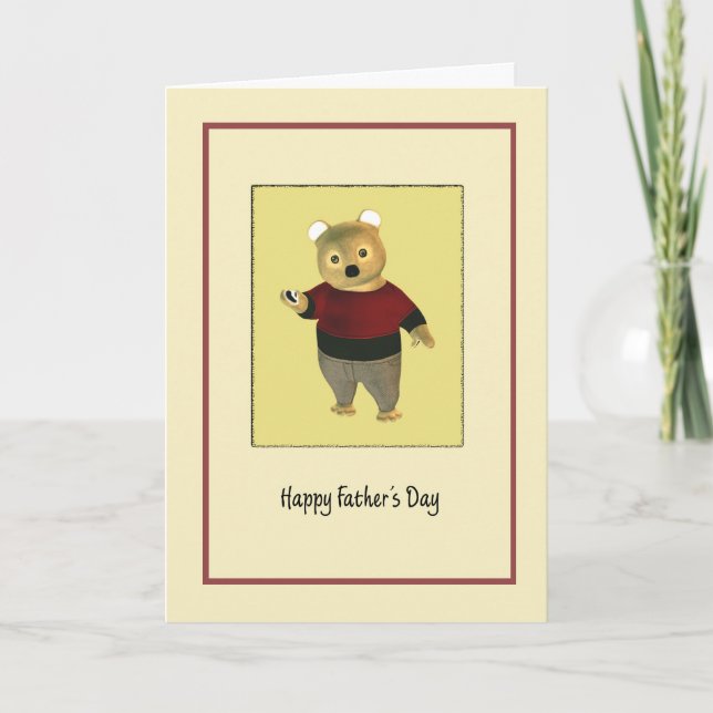 Fête des pères avec une jolie carte d'ours (Devant)