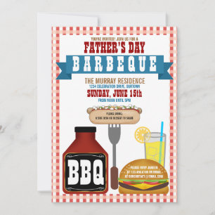 Fête des pères Barbeque Party Invitations